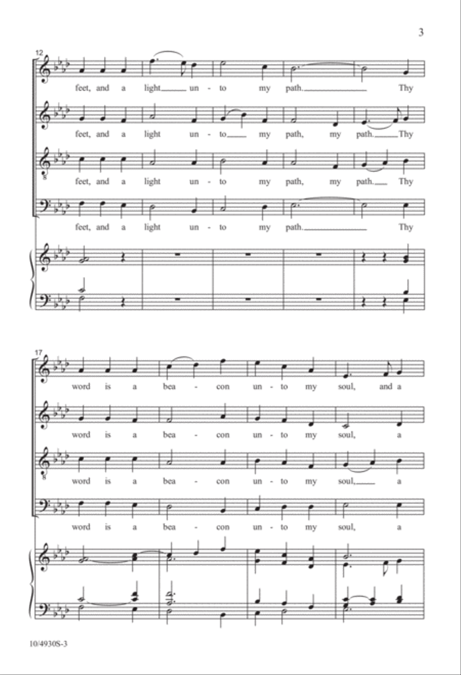 Thy Word Is a Lantern 4-Part scores gallery preview page 3