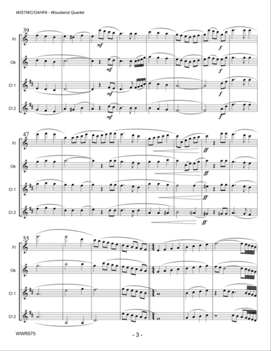 WHEN I SURVEY THE WONDROUS CROSS/THE OLD RUGGED CROSS - WOODWIND QUARTET (unaccompanied) Woodwind Quartet scores gallery preview page 3