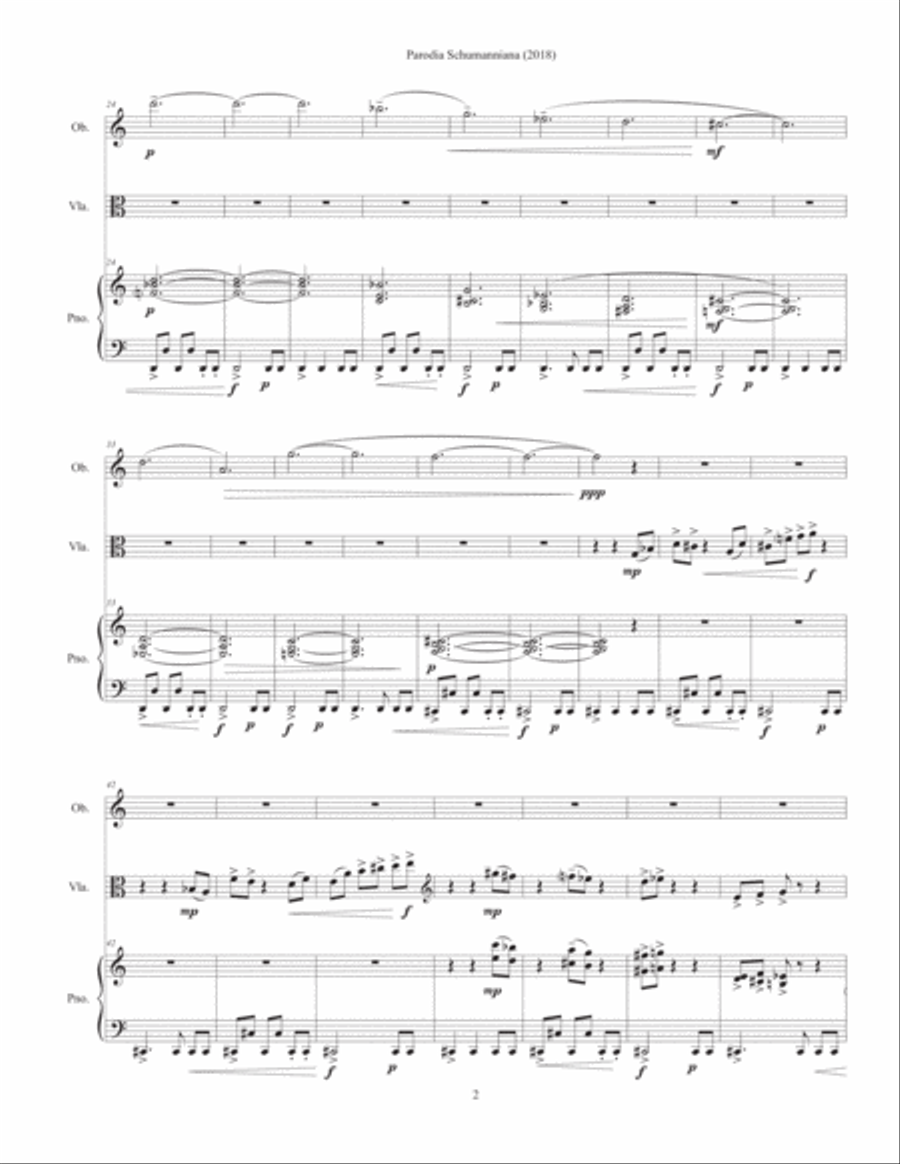 Parodia Schumanniana (2018) for oboe, viola and piano Oboe scores gallery preview page 4