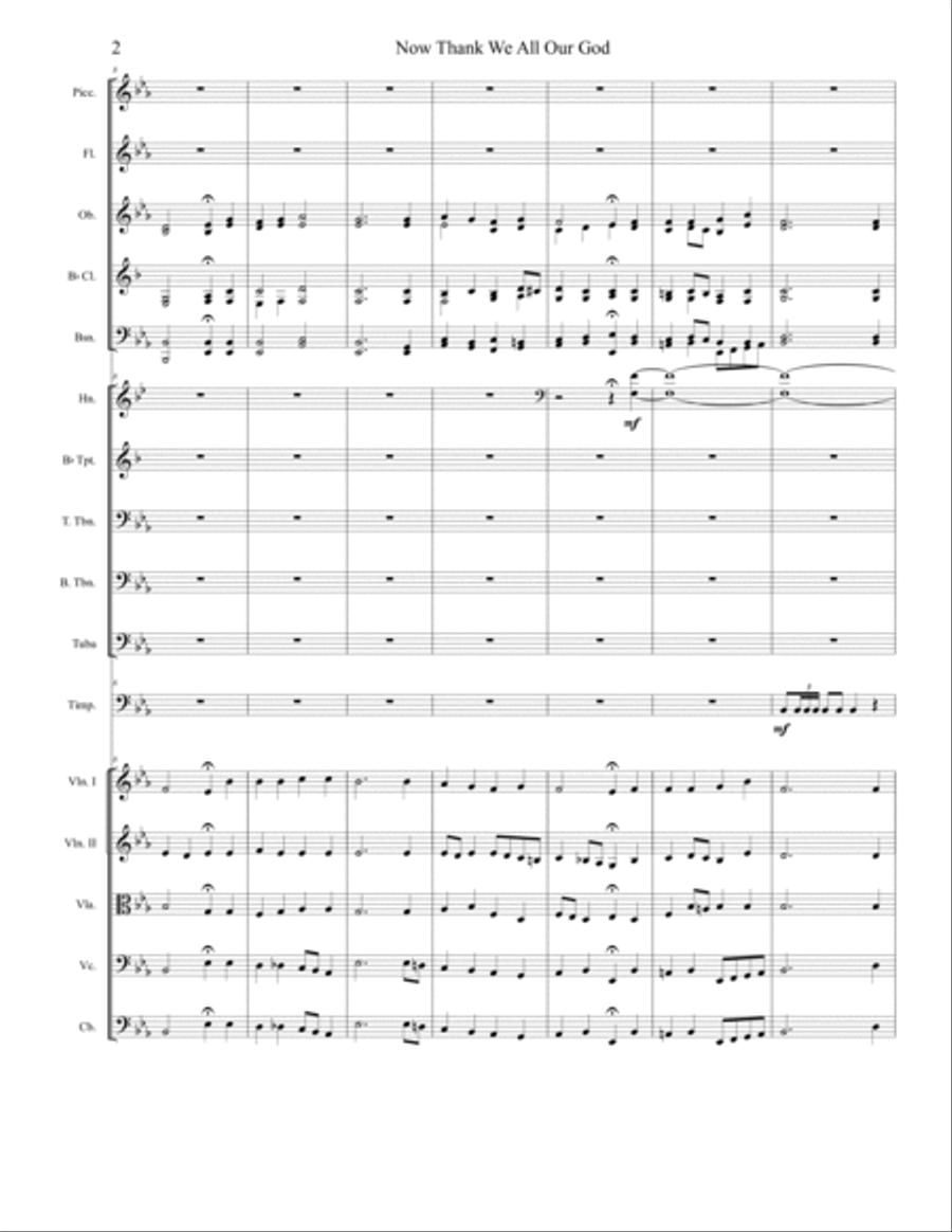 Now Thank We All Our God Full Orchestra scores gallery preview page 2