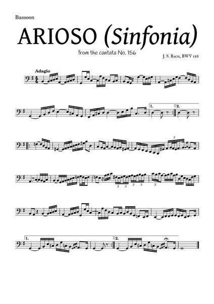 ARIOSO, by J. S. Bach (sinfonia) - for Bassoon and accompaniment image number null
