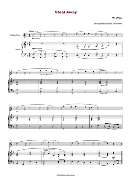 Steal Away, Gospel Song for English Horn and Piano