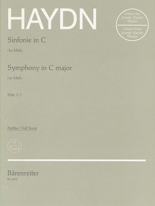Book cover for Symphony, No. 7 C major Hob.I:7 'Le Midi'