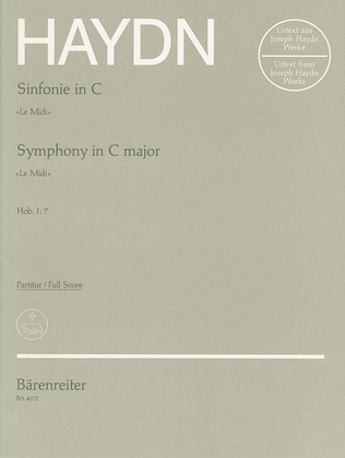 Symphony, No. 7 C major Hob.I:7 'Le Midi'