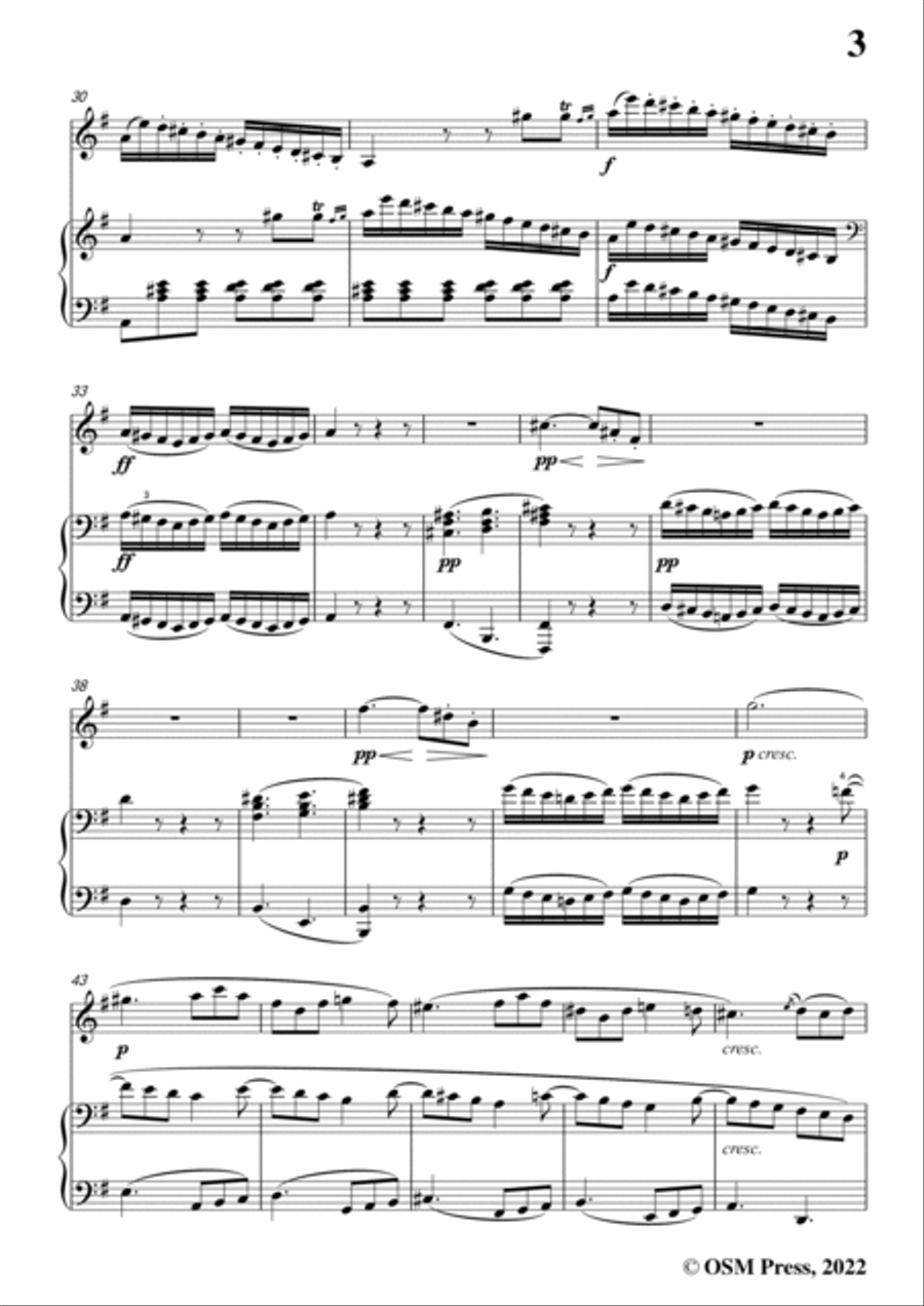 Beethoven-Violin Sonata No.8 in G Major,Op.30 No.3,for Violin and Piano Violin Solo scores gallery preview page 5