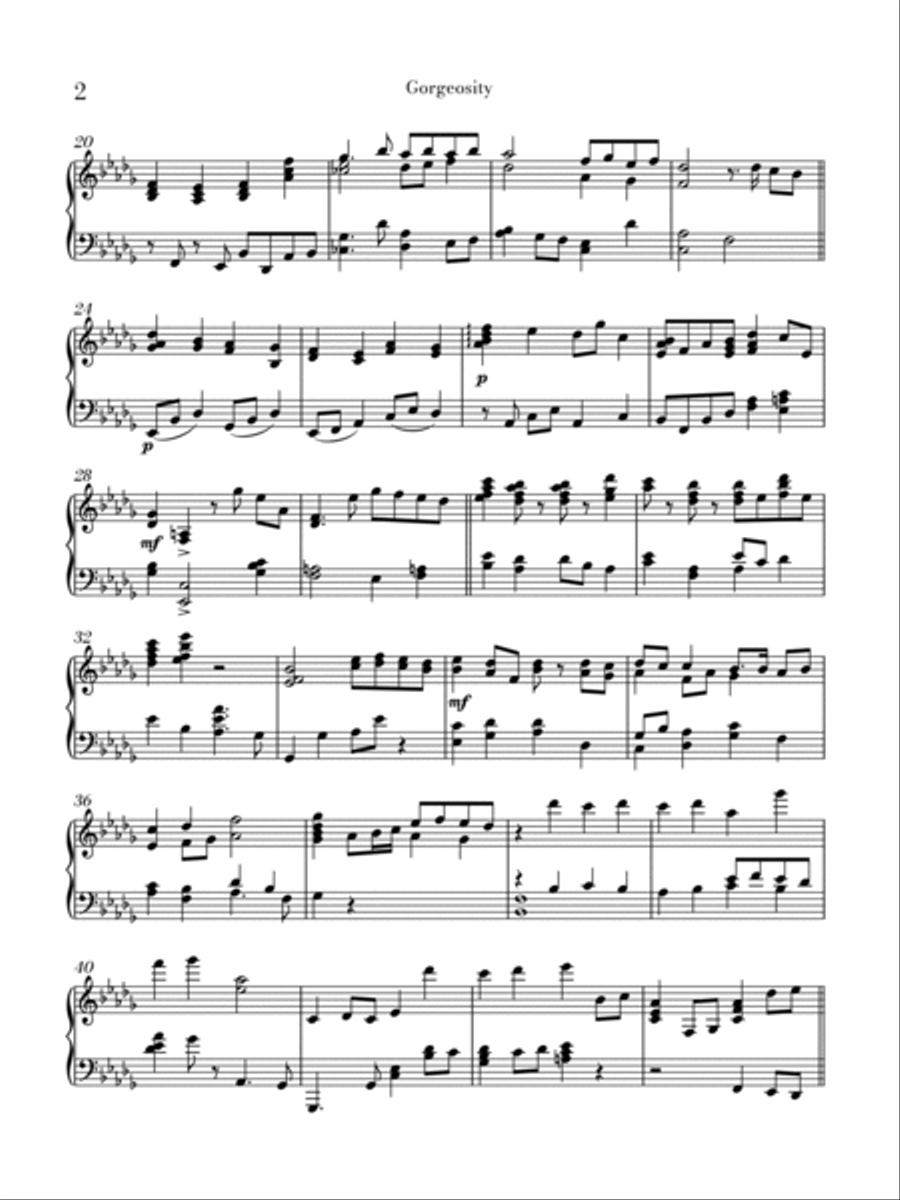 Gorgeosity Gorgeosity Piano Solo scores gallery preview page 2