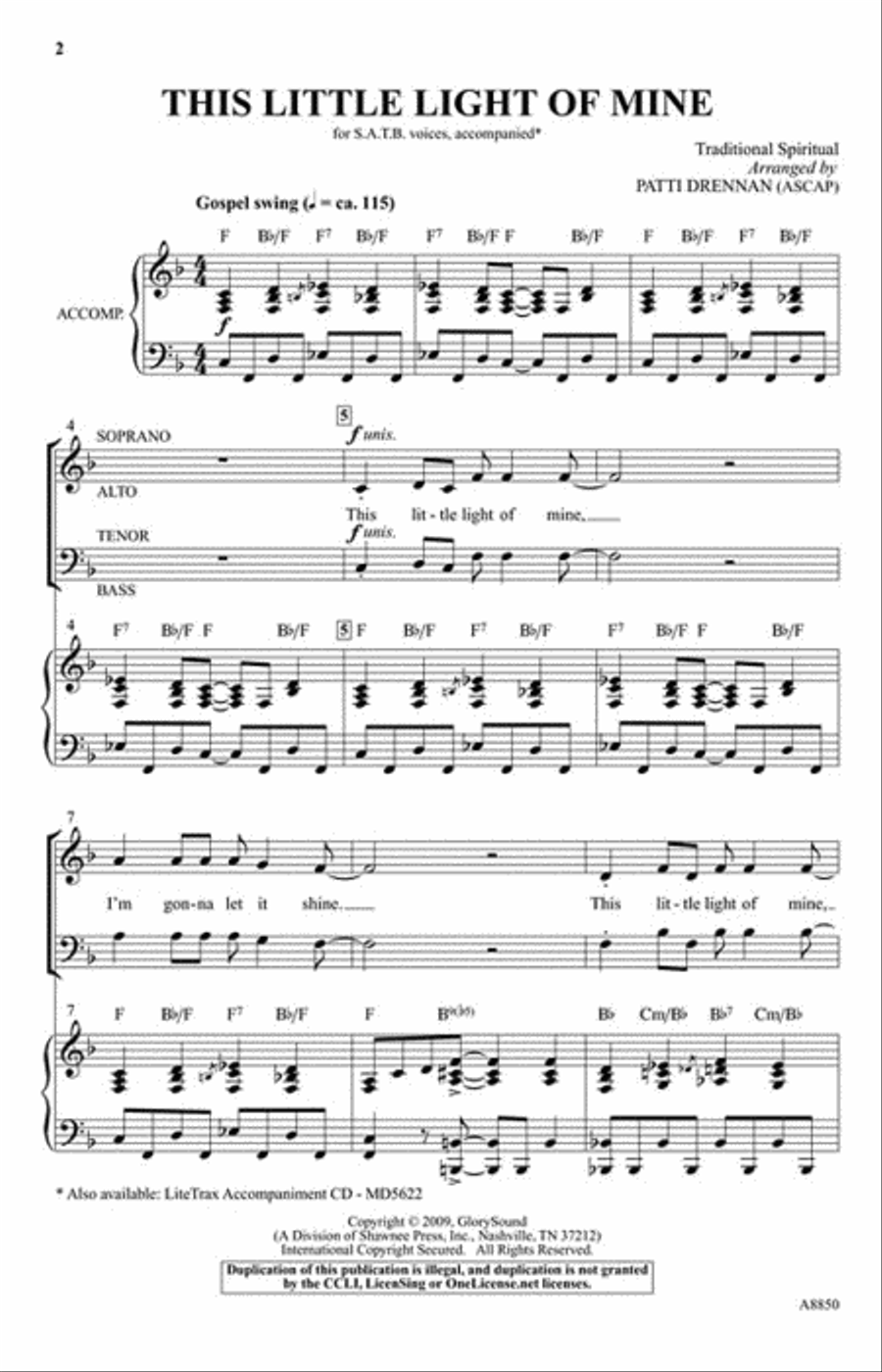 This Little Light of Mine 4-Part scores gallery preview page 2
