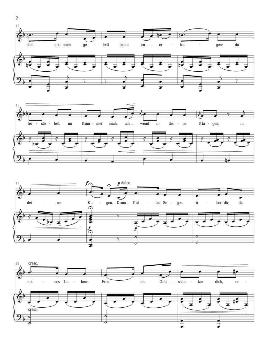 Ich Liebe Dich (I Love You) (Beethoven) Piano, Vocal scores gallery preview page 2