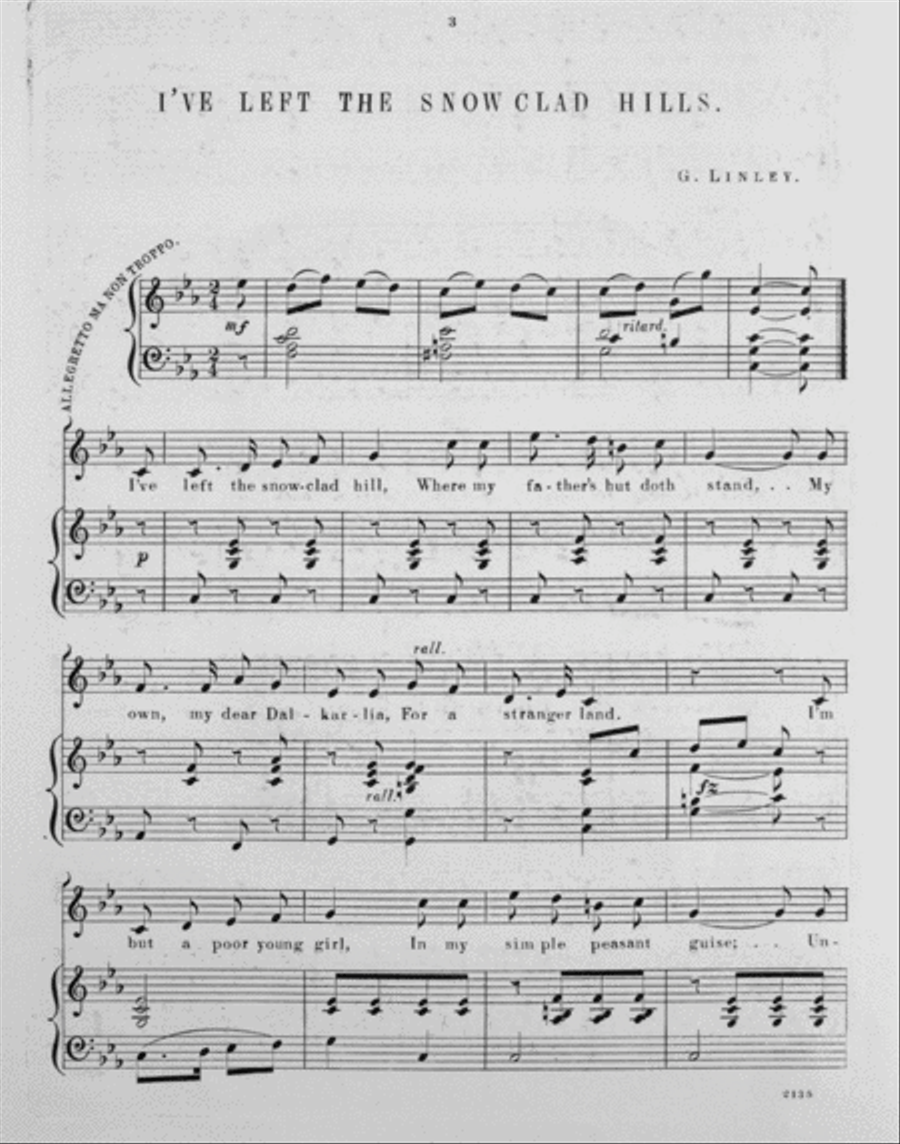I've Left the Snow-Clad Hills Voice scores gallery preview page 2