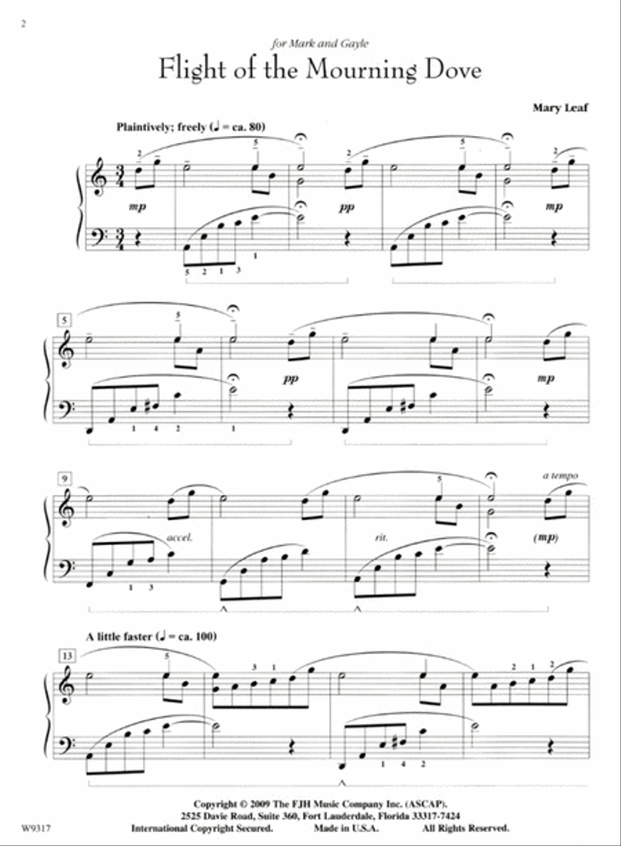 Flight of the Mourning Dove Piano Solo scores gallery preview page 3
