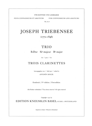 Book cover for Trio for 3 clarinets