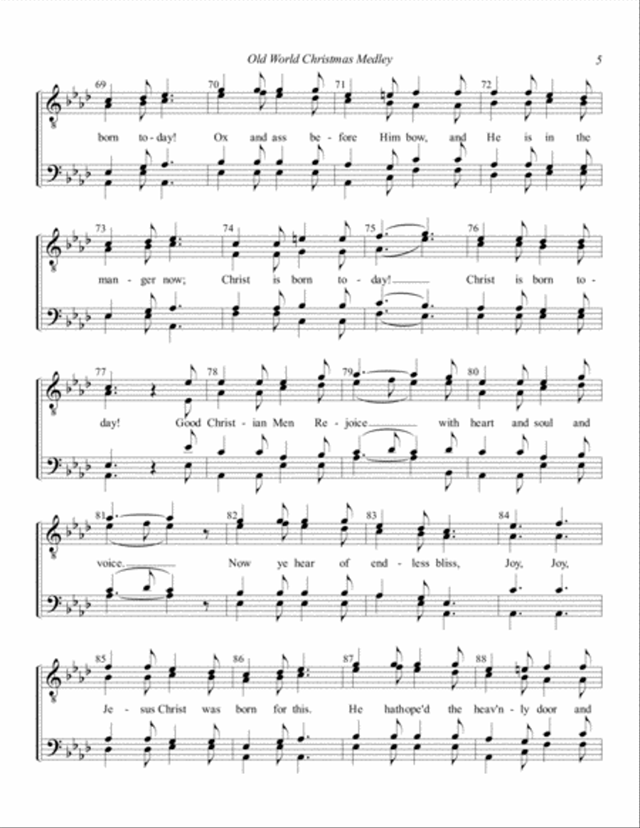 Old World Christmas Medley TTBB scores gallery preview page 5