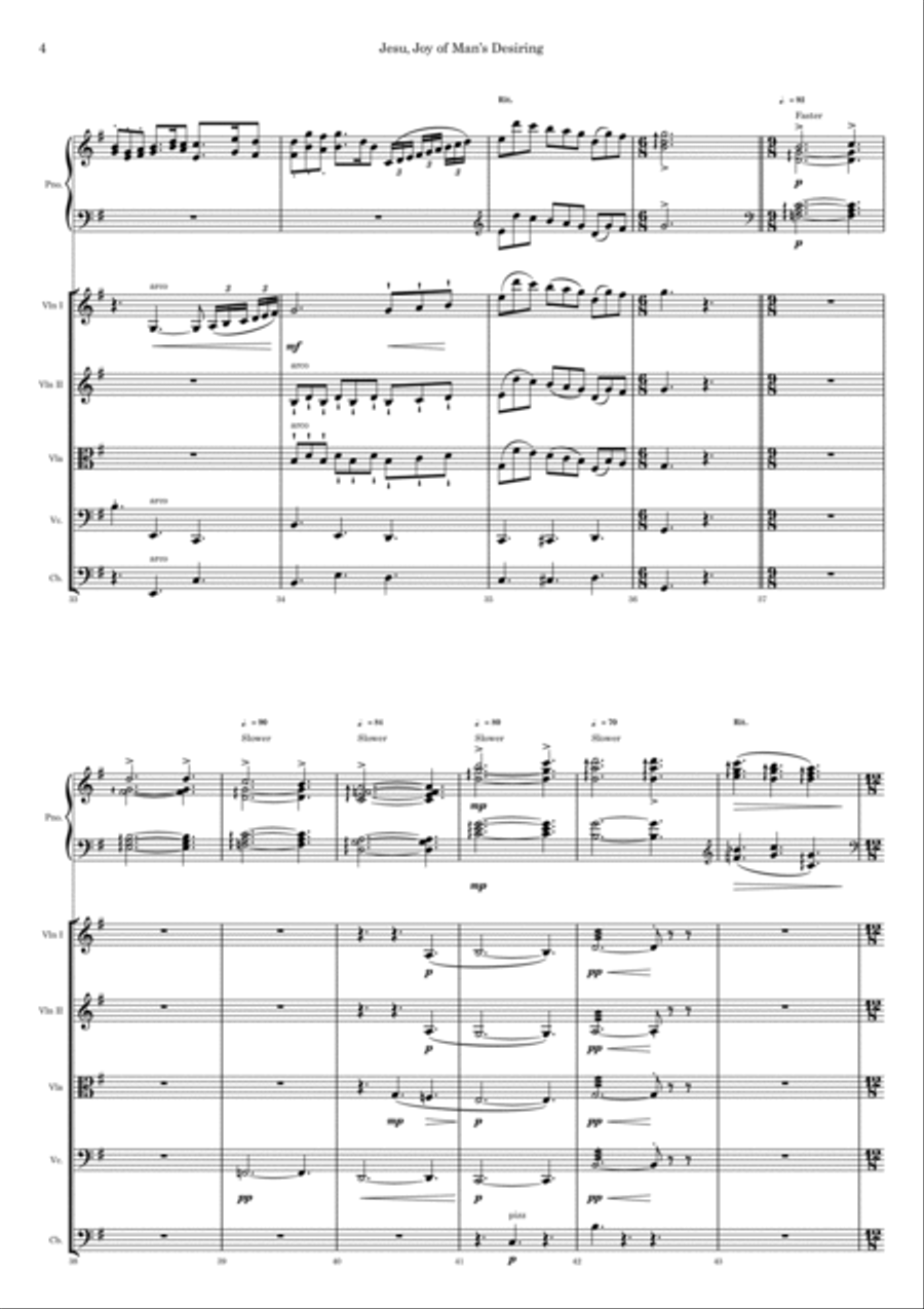Jesu, Joy of Man's Desiring (Piano & Strings) String Orchestra scores gallery preview page 5