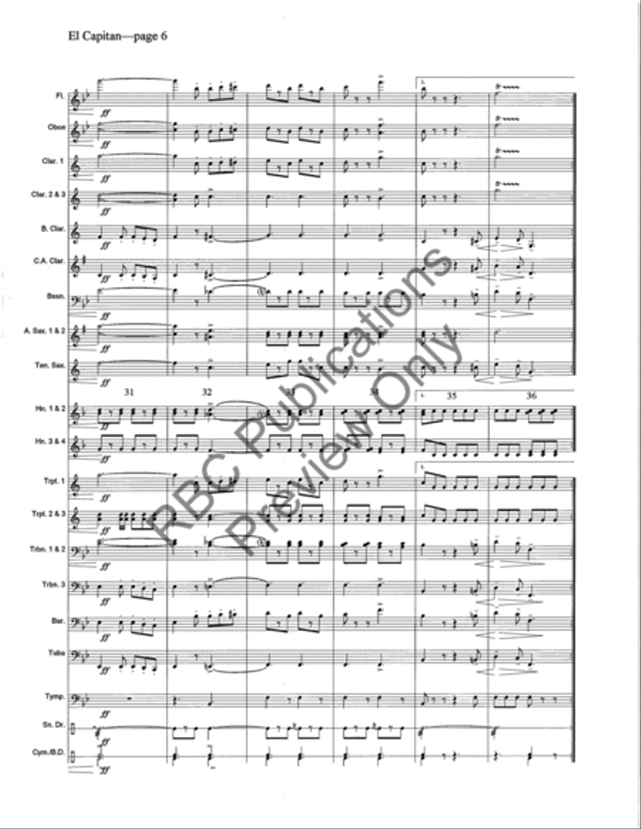 El Capitan Concert Band scores gallery preview page 9