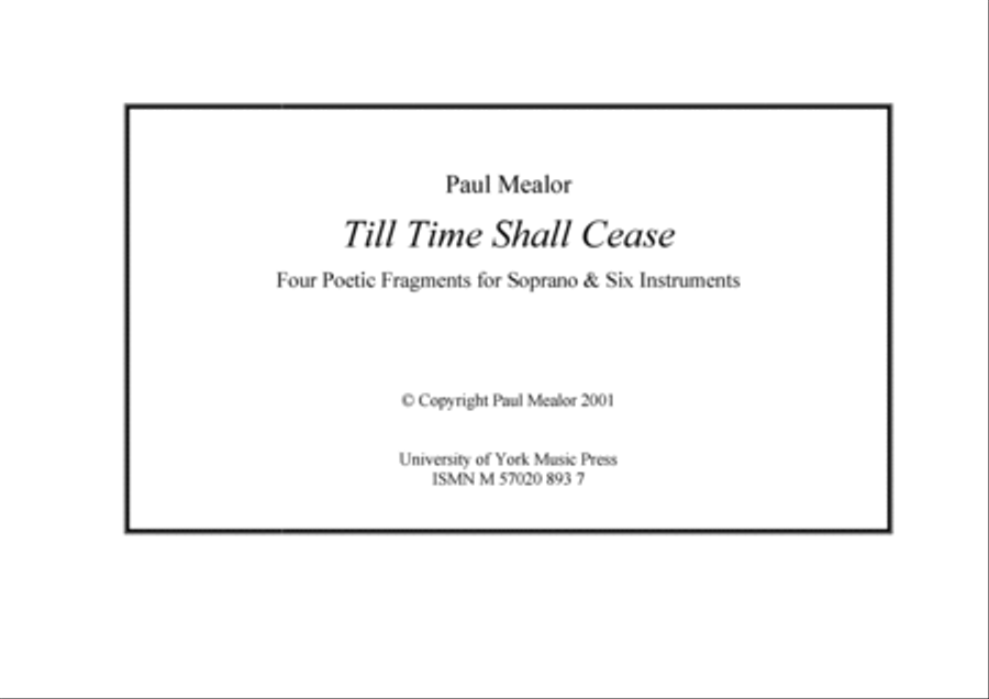 Till Time Shall Cease Soprano Voice scores gallery preview page 1