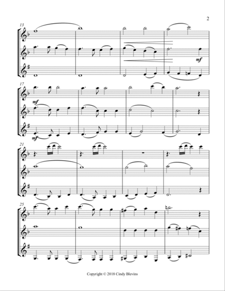 America, the Beautiful, for Flute, Oboe and Clarinet Woodwind Trio scores gallery preview page 3