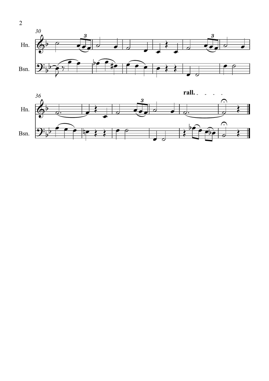 Amazing Grace for Horn and Bassoon Duet Woodwind Duet scores gallery preview page 2