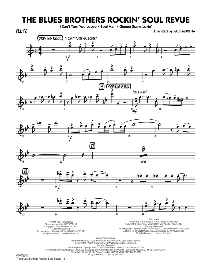 The Blues Brothers Rockin' Soul Revue - Flute Jazz Ensemble scores gallery preview page 1