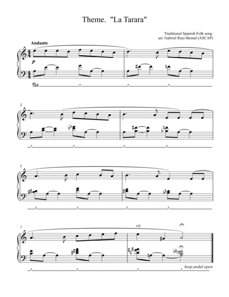 Theme and Five Variations ​on the Spanish Folk Song LA TARARA image number null