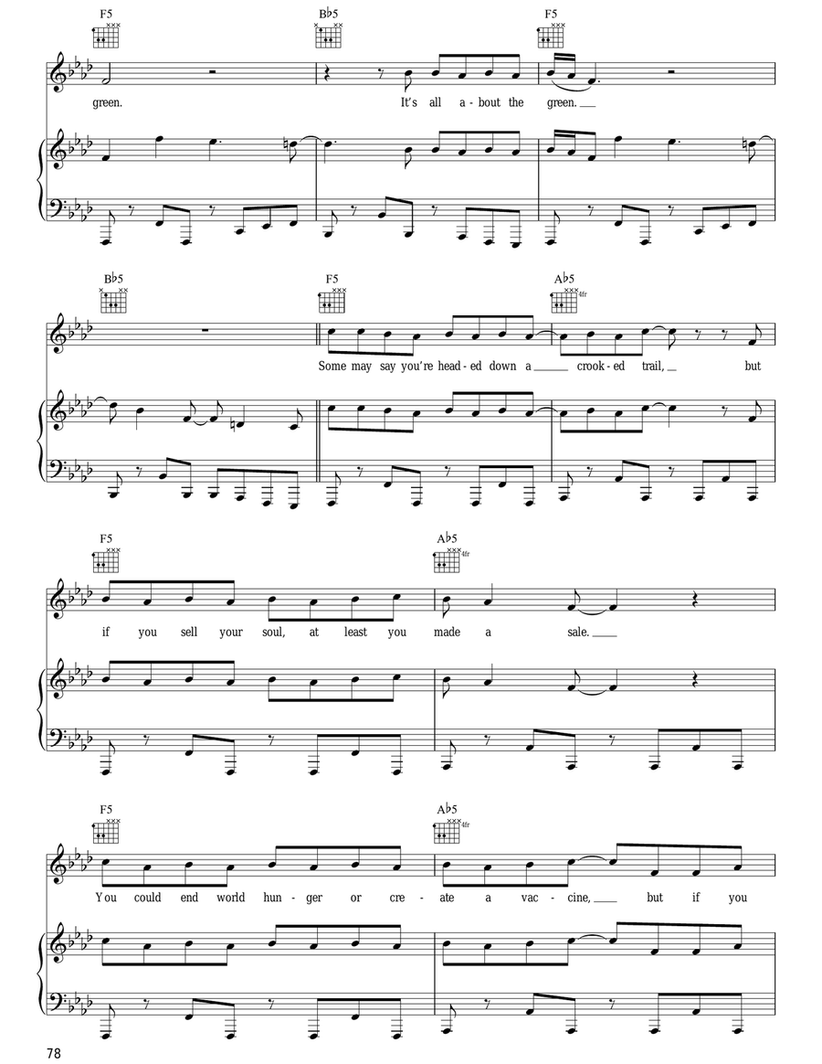 All About The Green Piano, Vocal, Guitar scores gallery preview page 2