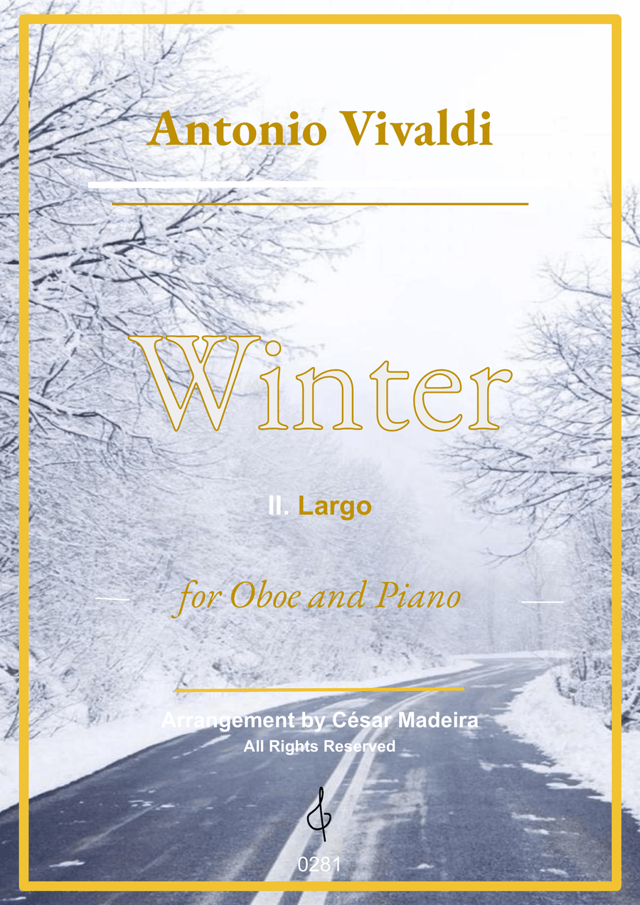 Winter by Vivaldi - Oboe and Piano - II. Largo (Full Score and Parts) Chamber Music scores gallery preview page 1