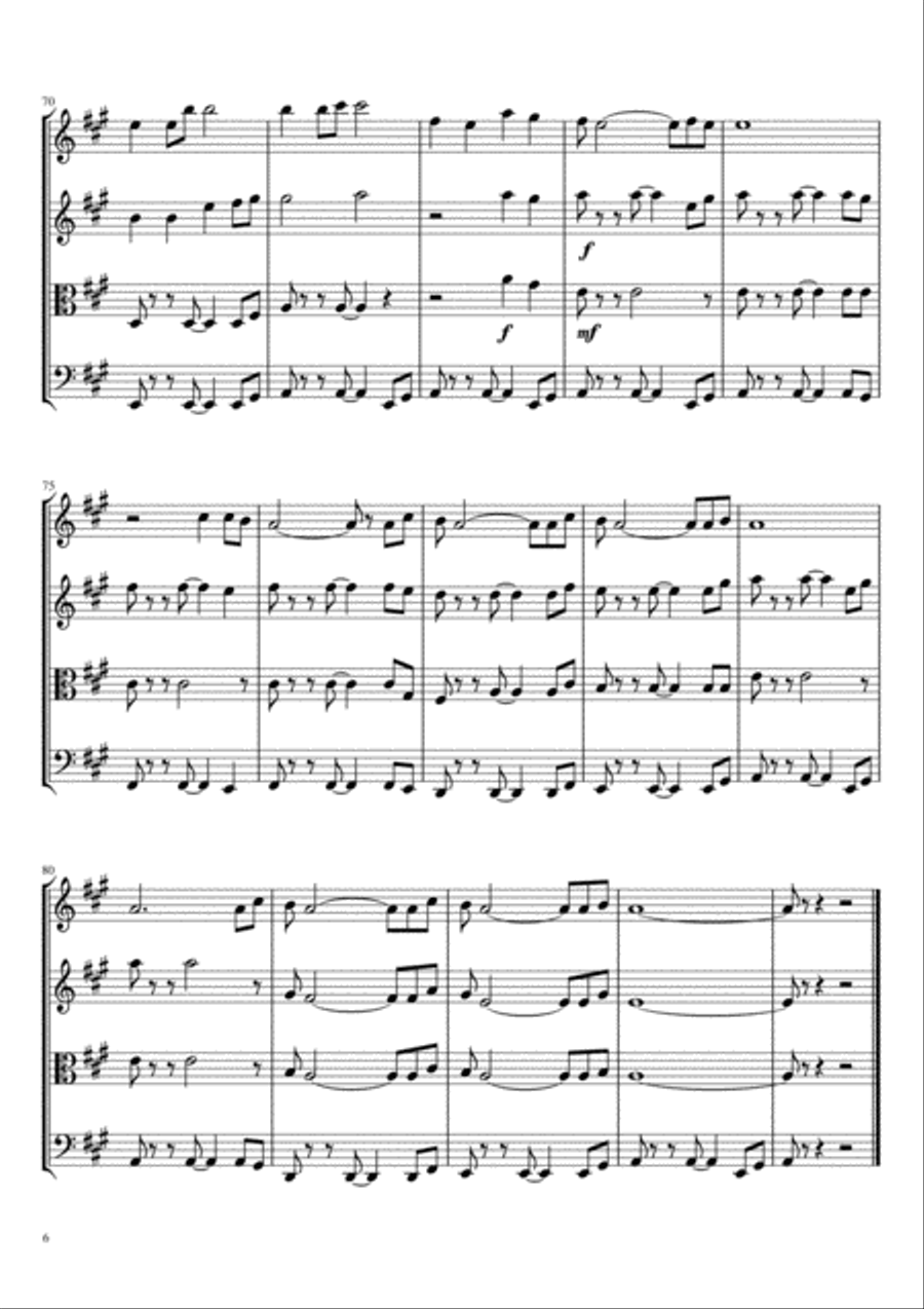 Stand By Me String Quartet scores gallery preview page 6