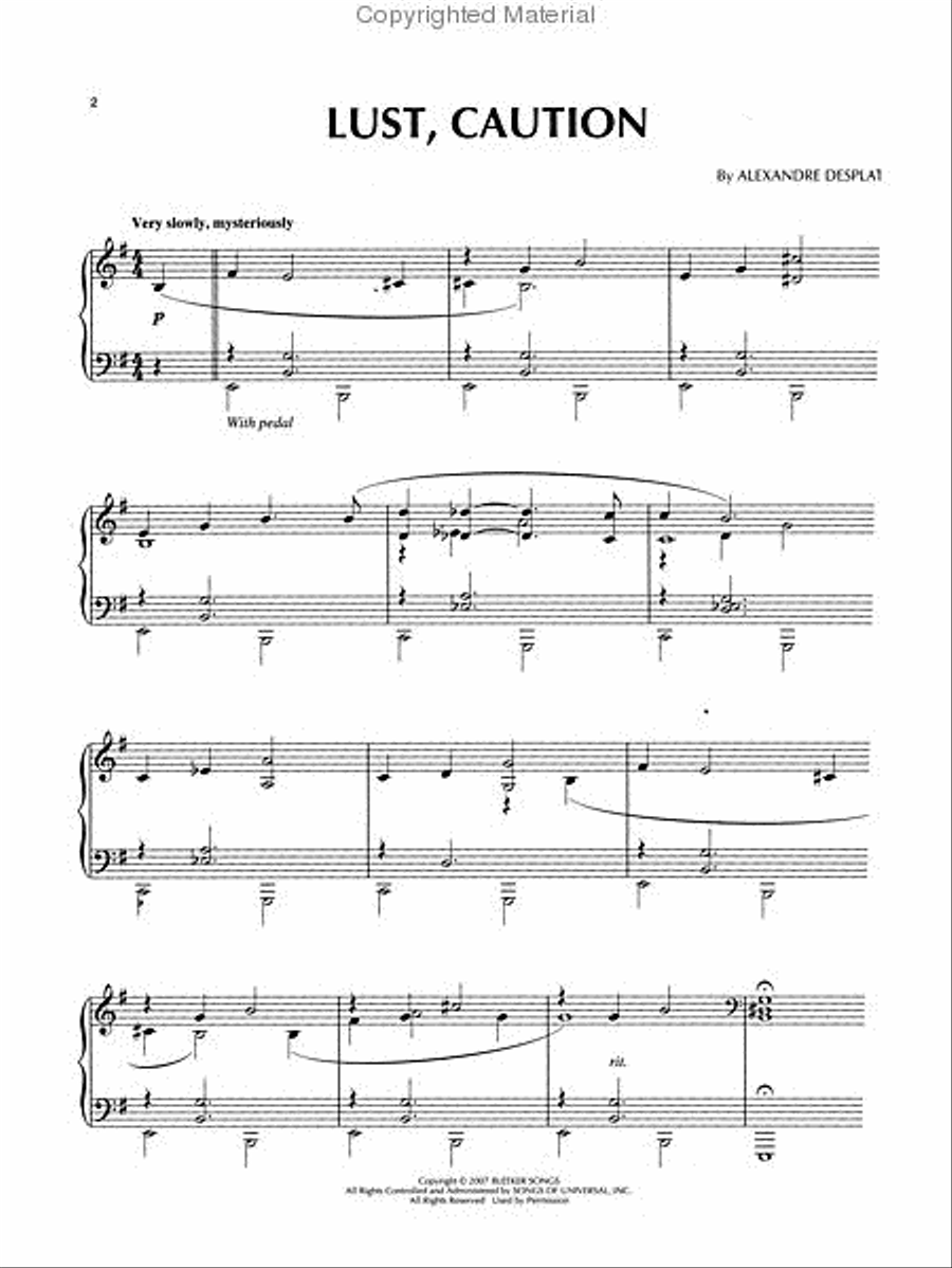 Lust, Caution Lust, Caution Piano Solo scores gallery preview page 2