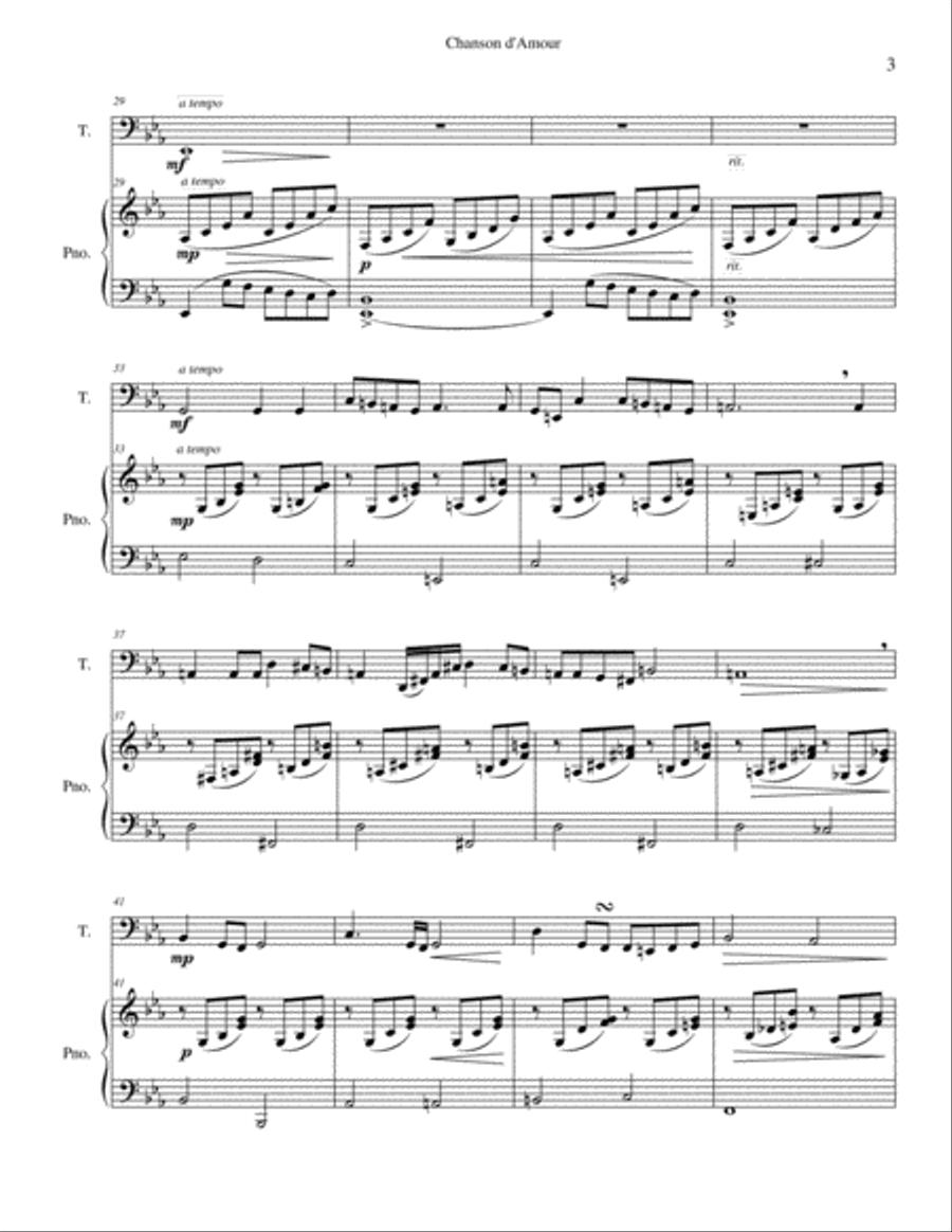 Chanson d'Amour Piano scores gallery preview page 3