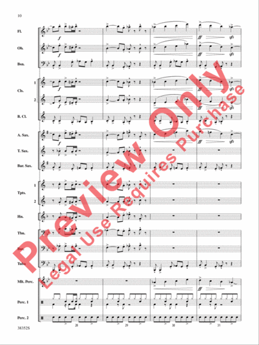 Give Up the Funk (Tear the Roof Off That Sucker) Concert Band scores gallery preview page 11