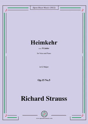 Book cover for Richard Strauss-Heimkehr,in G Major