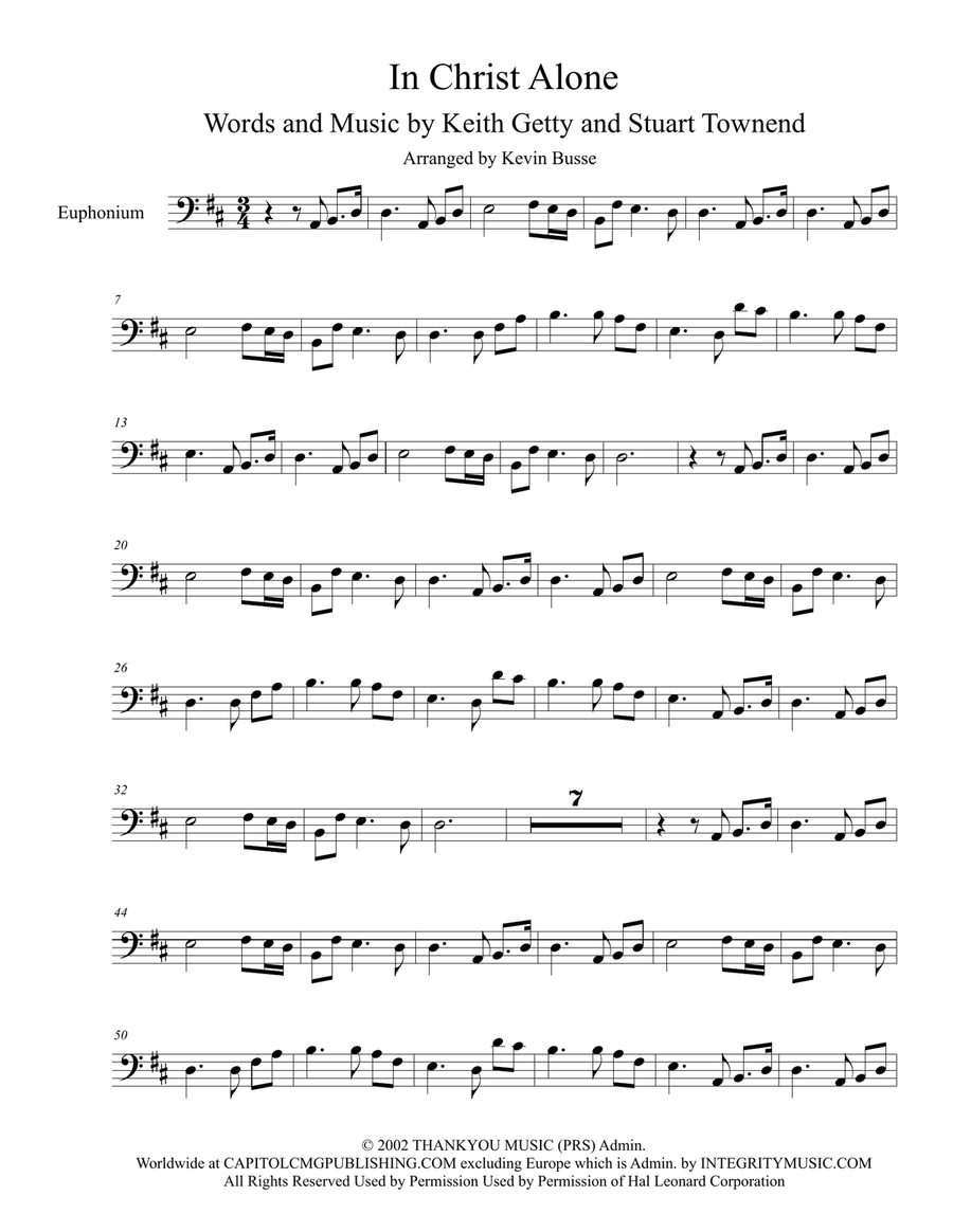 In Christ Alone Euphonium scores gallery preview page 1