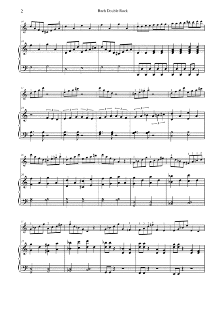Bach Double Rock Violin Solo scores gallery preview page 2