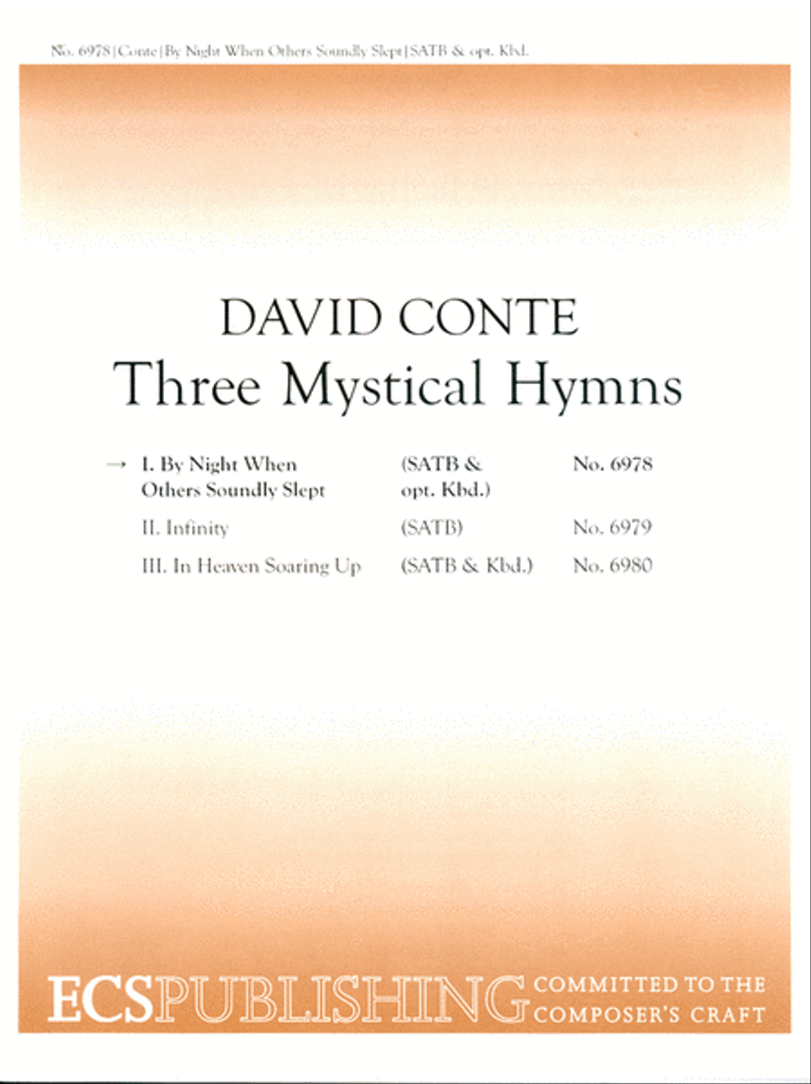 Three Mystical Hymns: 1. By Night When Others Soundly Slept 4-Part scores gallery preview page 1