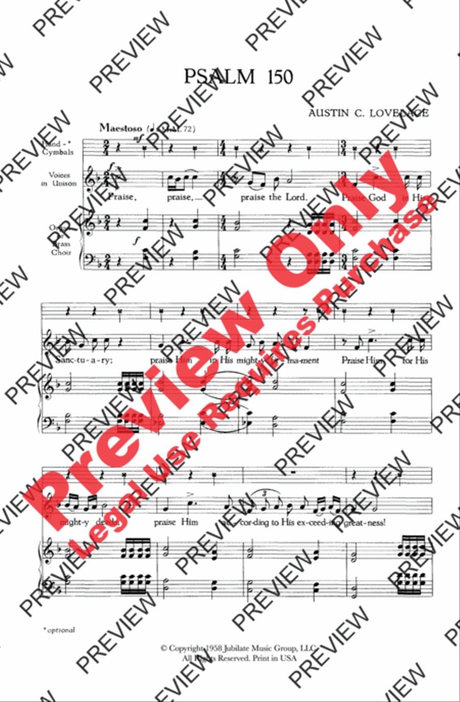 Psalm 150 Unison Choir scores gallery preview page 2