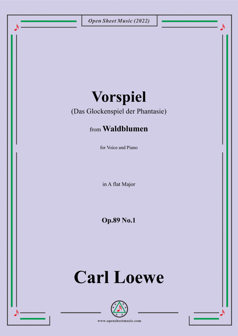 Loewe-Vorspiel(Das Glockenspiel der Phantasie),Op.89 No.1,in A flat Major Voice scores gallery preview page 1