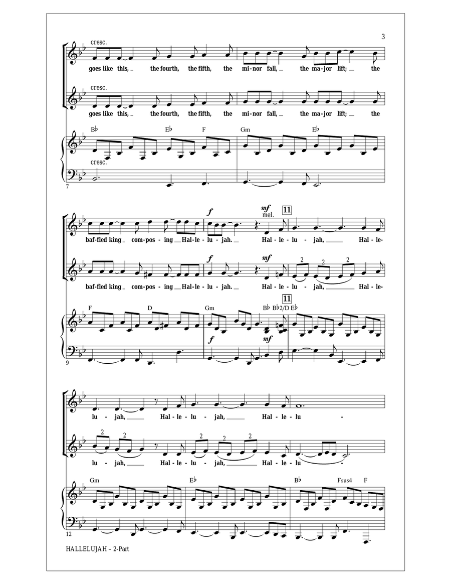 Hallelujah (arr. Roger Emerson) 2-Part scores gallery preview page 2