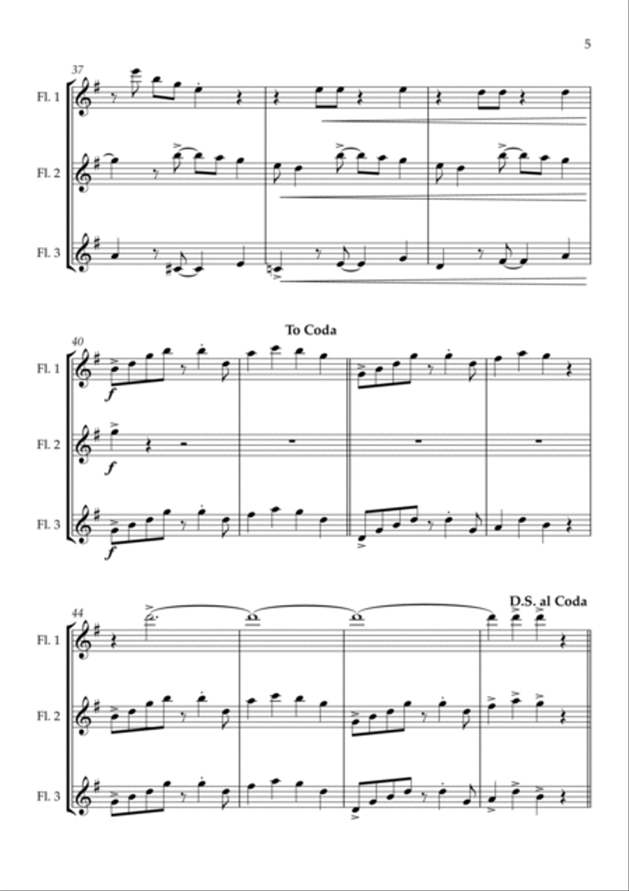 Under The Sea Flute Trio scores gallery preview page 5