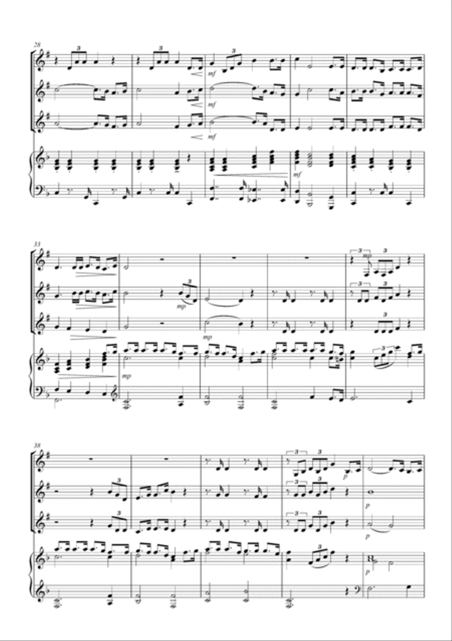 HYMN FOR TRUMPET TRIO - When The Roll Is Called Up Yonder Small Ensemble scores gallery preview page 3