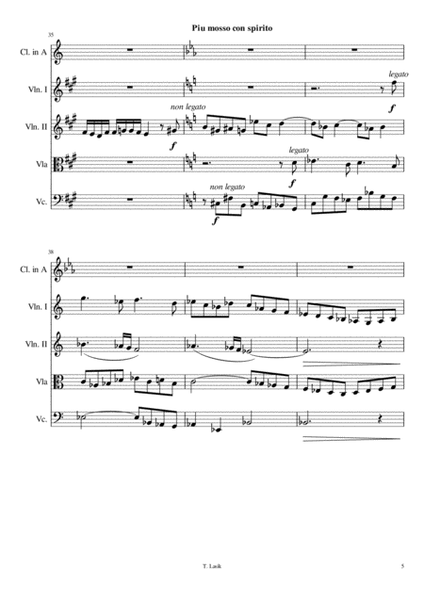"Return to the heart" for clarinet in A and string quartet