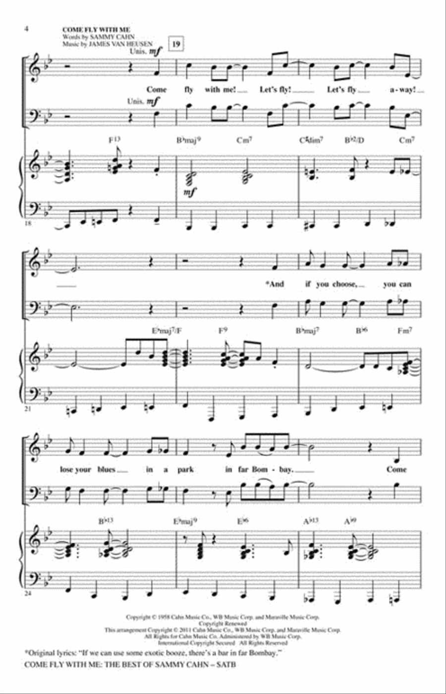 Come Fly with Me: The Best of Sammy Cahn Vocal Jazz Ensemble scores gallery preview page 3