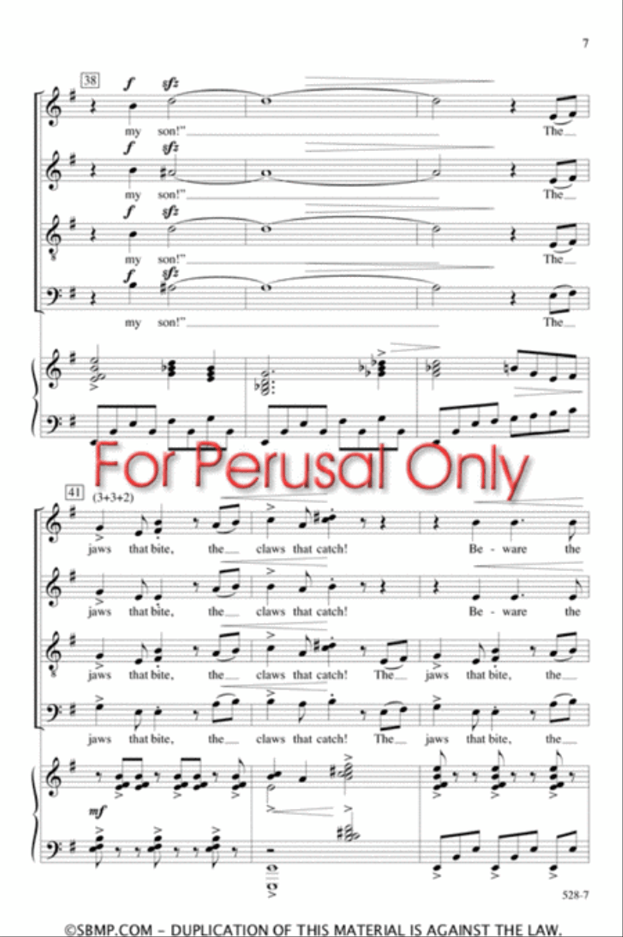 Jabberwocky - SATB Octavo 4-Part scores gallery preview page 6