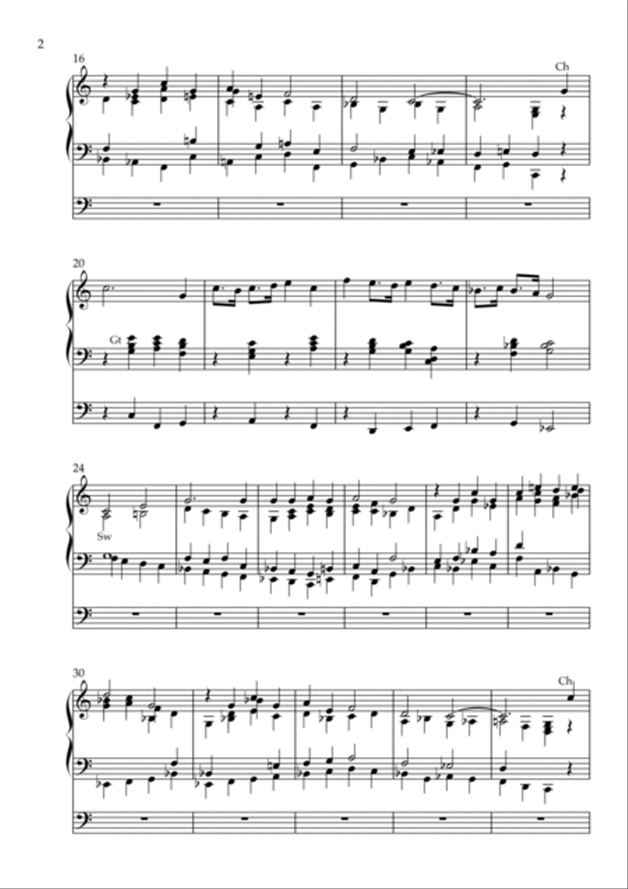 Processional on Wachet auf, Op. 176 (Organ Solo) by Vidas Pinkevicius Organ Solo scores gallery preview page 2