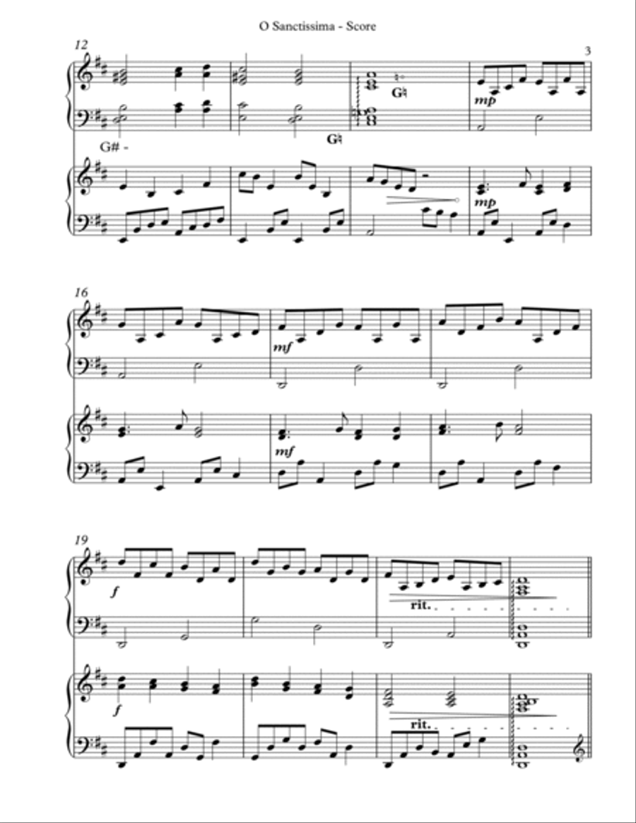 O Sanctissima, Harp Duet Celtic Harp scores gallery preview page 3