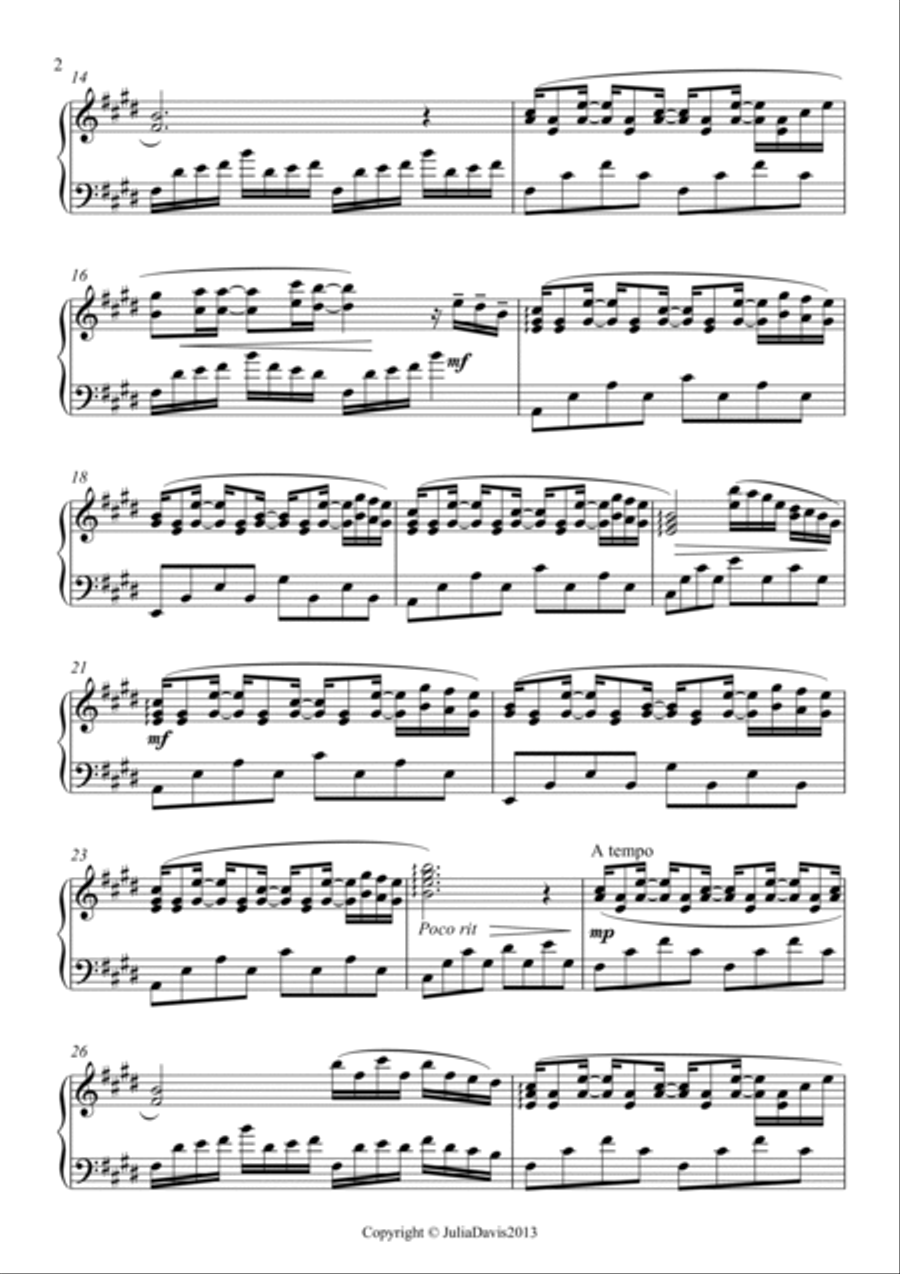 Bittersweet Piano Solo scores gallery preview page 2