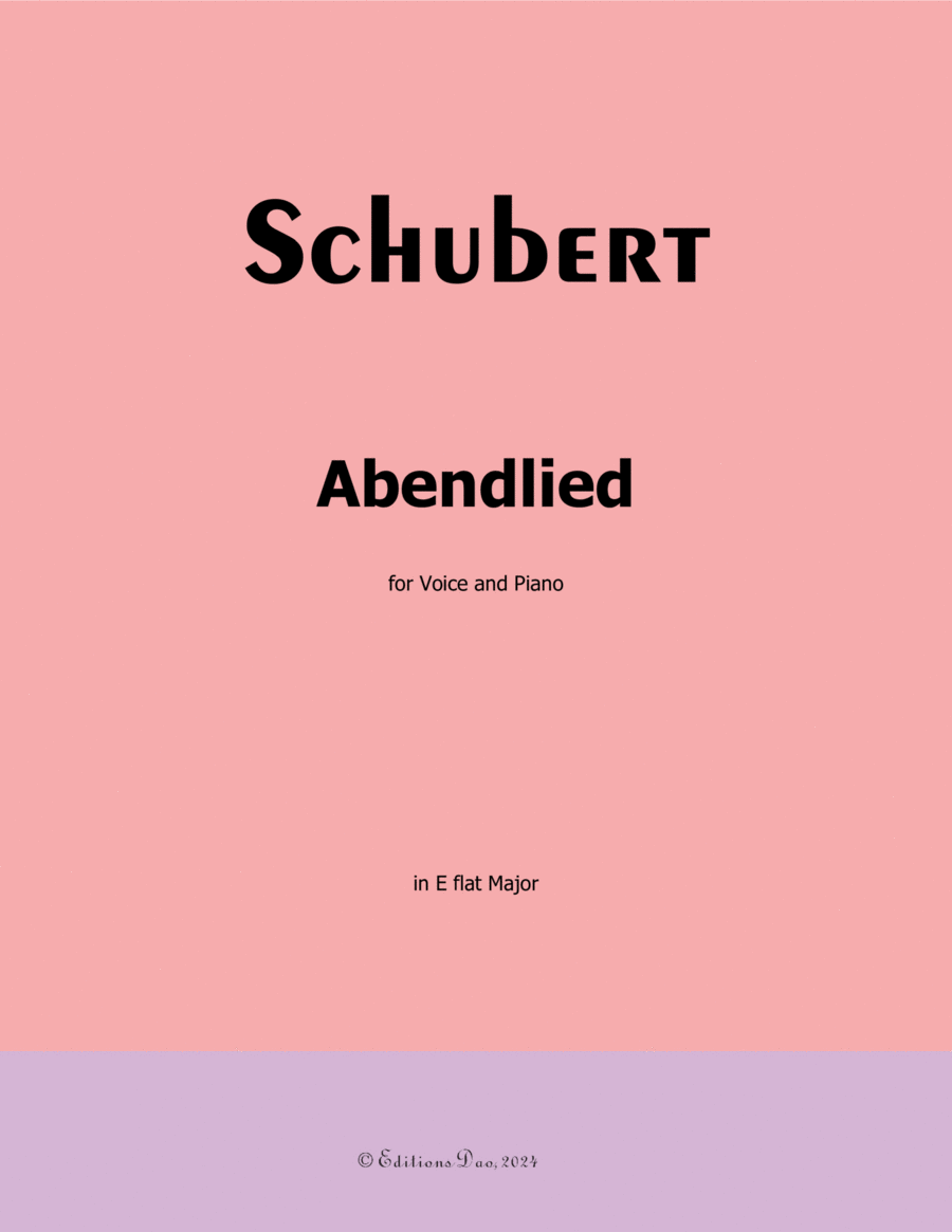 Abendlied, by Schubert, D.499, in E flat Major Voice scores gallery preview page 1