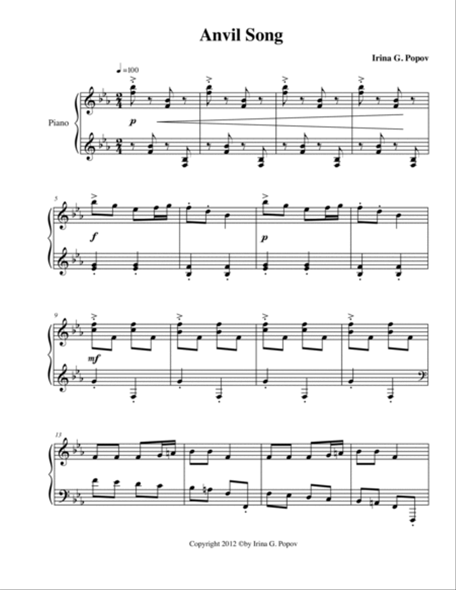 Anvil Song Piano Solo scores gallery preview page 2