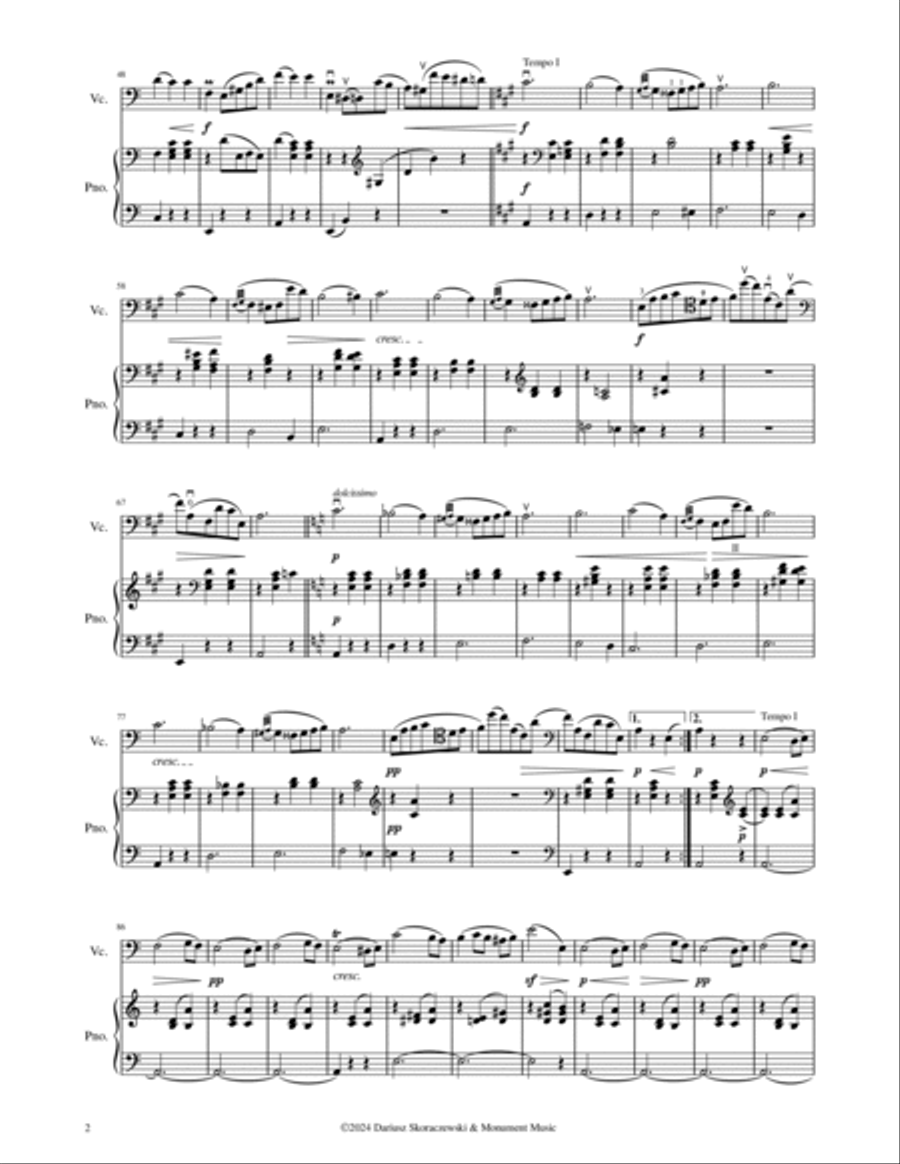 Chopin - Waltz Op. 34 No. 2 in A Minor for Cello and Piano Chamber Music scores gallery preview page 2