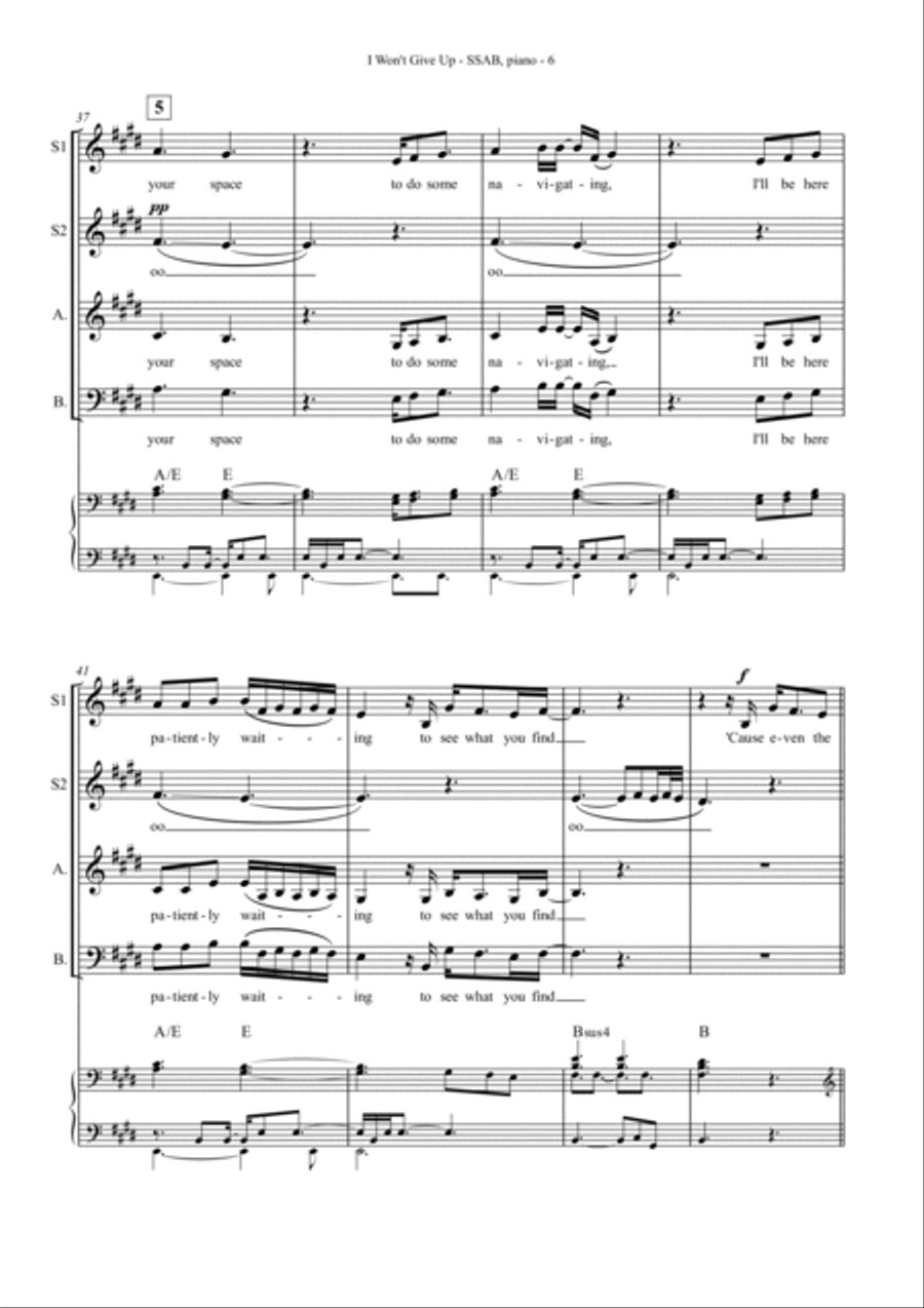 I Won't Give Up I Won't Give Up 4-Part scores gallery preview page 6