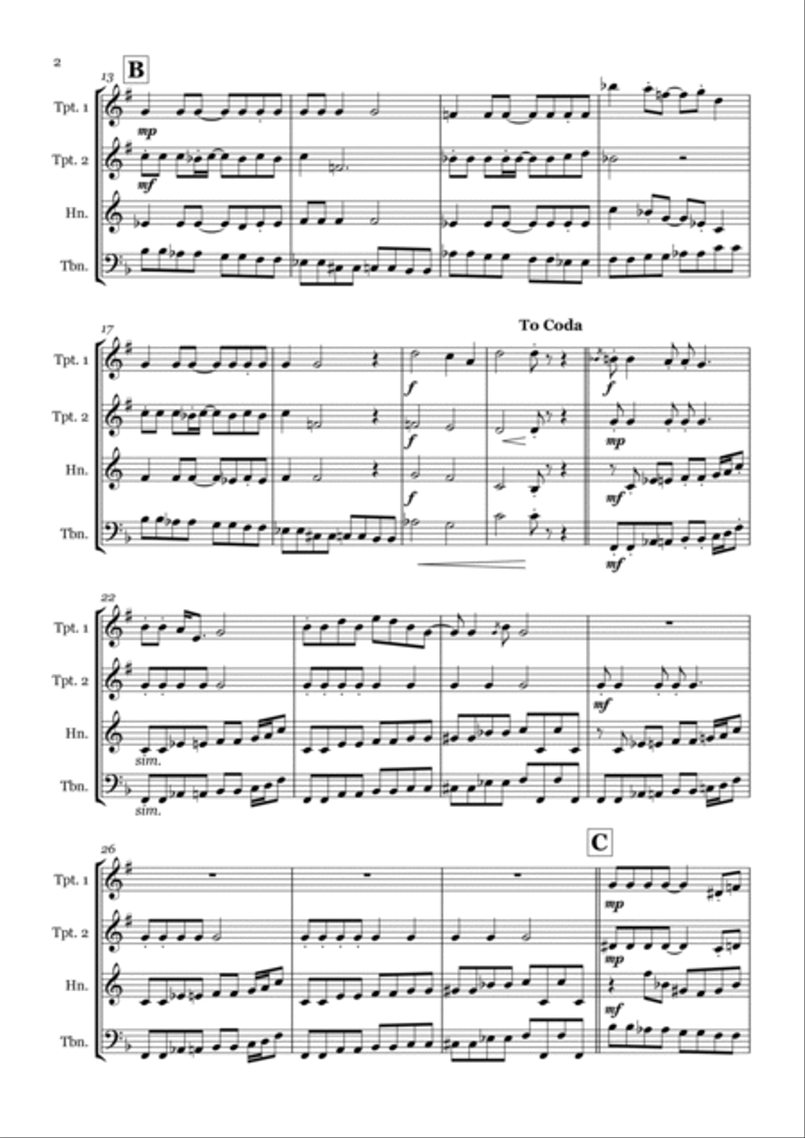 Lady Madonna Brass Quartet scores gallery preview page 2