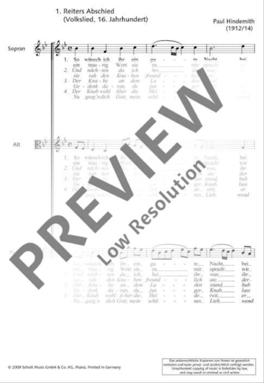 Drei Volkslieder Drei Volkslieder SAT scores gallery preview page 5